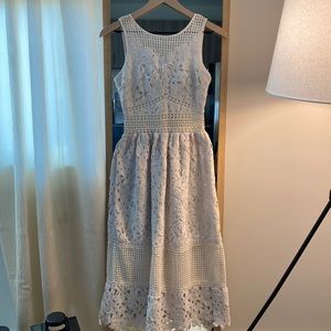 White Lace Midi Dress
